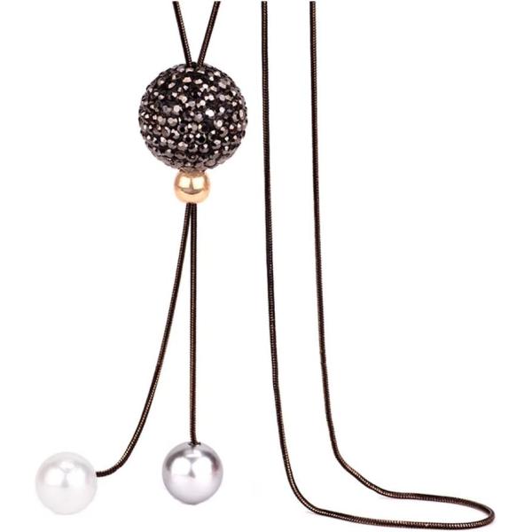 【並行輸入品】ダイヤモンドボールネックレス パール付き パーソナリティ オールマッチ アパレルネック...