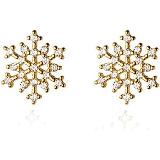 【並行輸入品】Reffeer 925スターリングシルバー スノーフレークイヤリング スタッド レディ...