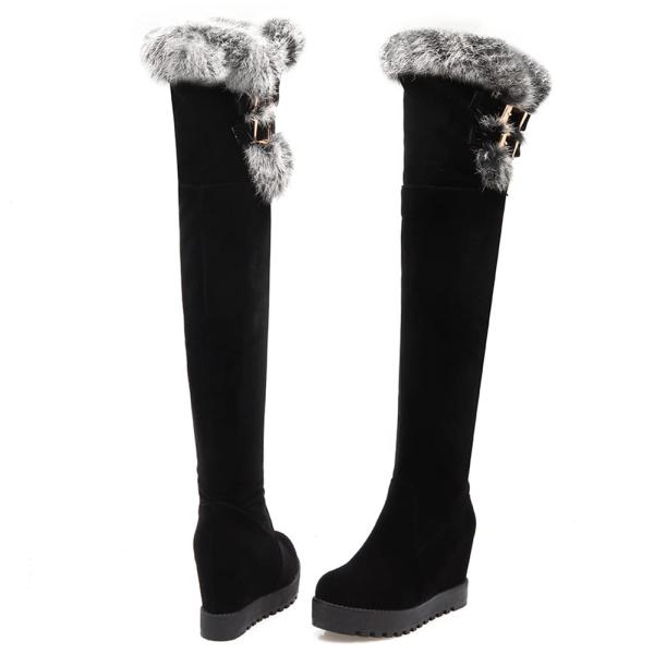 【並行輸入品】SO SIMPOK Womens Faux Fur Hidden Wedge High...