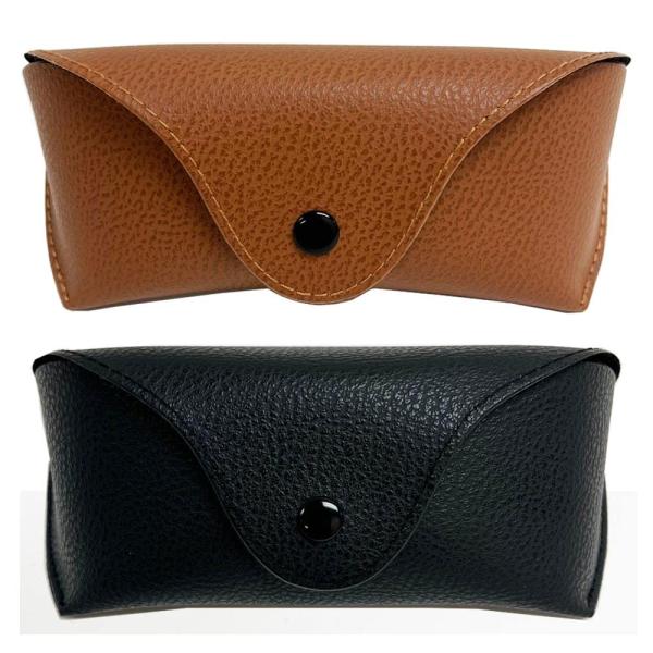 【並行輸入品】2 Faux Leather Glasses Case Leatherette Sem...