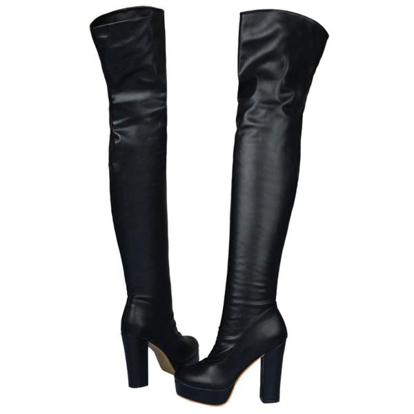 【並行輸入品】BEAUPAS Women's Chunky Heel Platform High H...