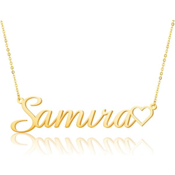 【並行輸入品】Flowshey Custom Name Necklace with Heart Pe...
