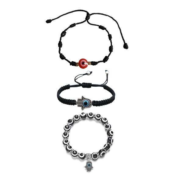 【並行輸入品】3 Pcs Colorful Evil Eyes Bracelet Amulet Pr...