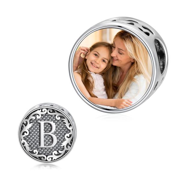 LELCHOUY Personalized Initial Photo Charm fit Pand...