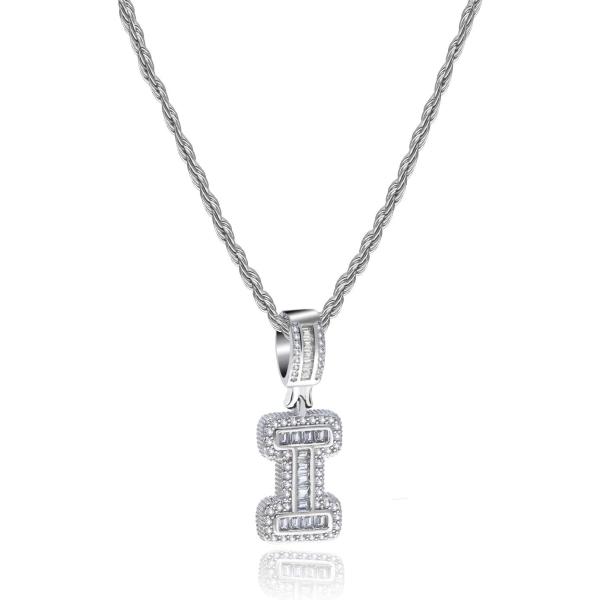 SBI Jewelry イニシャルネックレス シルバー アルファベット A-Z シルバー クリア キ...