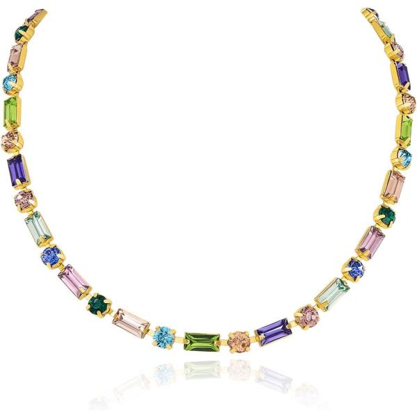 【並行輸入品】Planch ゴールド カラフル 宝石 ネックレス レディース : かわいい キラキラ...