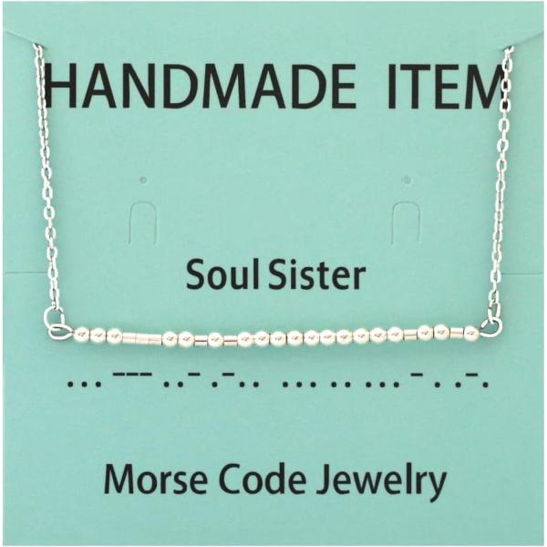 【並行輸入品】カスタムゴールドとシルバーのモールスコードネックレス 女性用ジュエリー  ステンレス鋼...