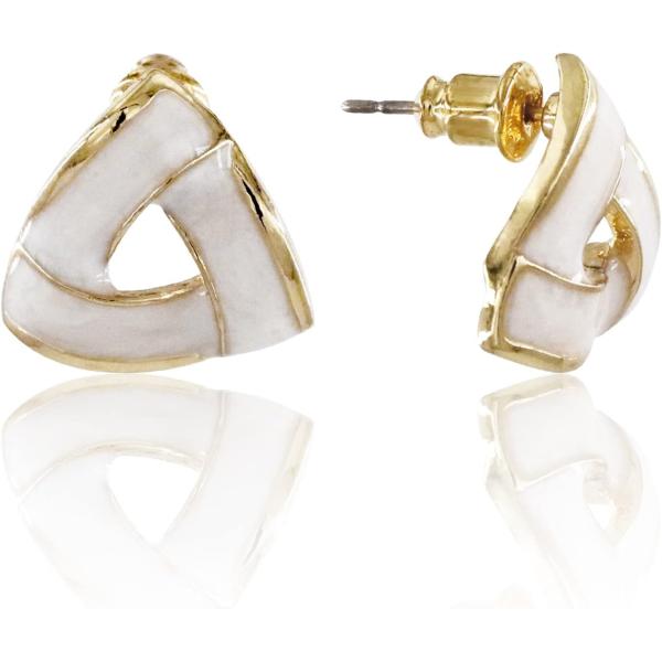 【並行輸入品】Supelf Triangular Twist Stud Earrings  Elec...