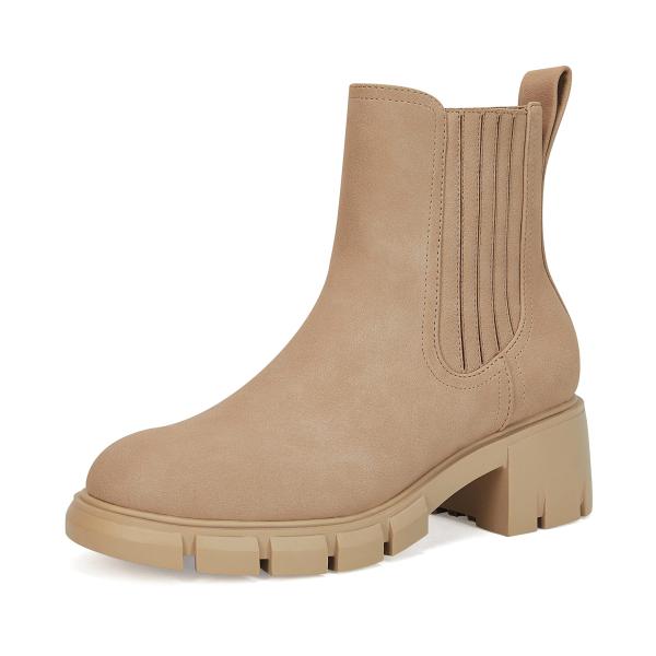 Womens Lug Sole Platform Ankle Boots Chelsea Booti...