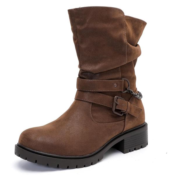 【並行輸入品】Luoika Women's Wide Width Combat Boots   Ex...