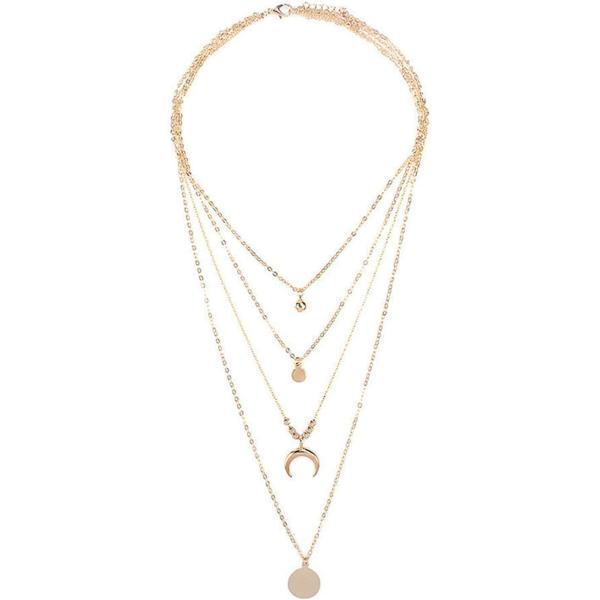 Layered Necklace for Women Boho Choker Moon Pendan...