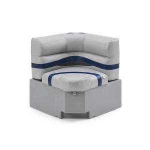 【並行輸入品】DeckMate 28インチ コーナープレミアムポンツーンボートシートベンチ グレー、ブルー、チャコール、(KP28 300)