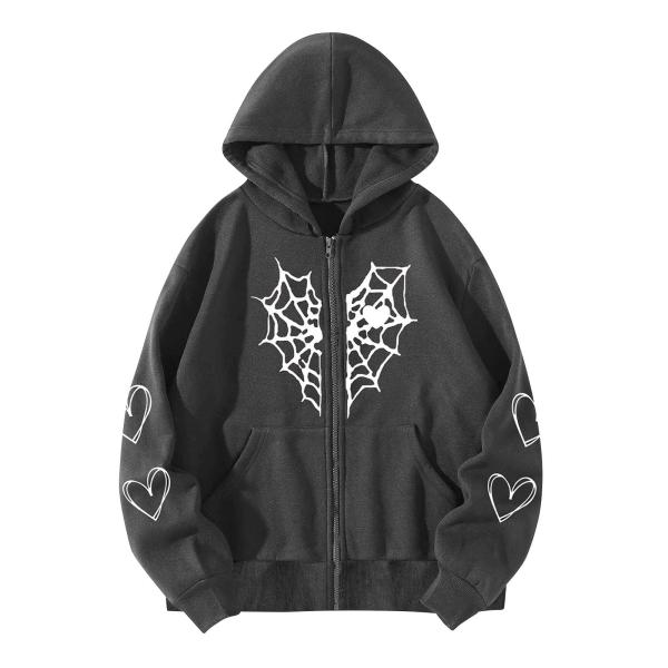 【並行輸入品】LMSXCT Women Y2K Spider Web Love Heart Hood...