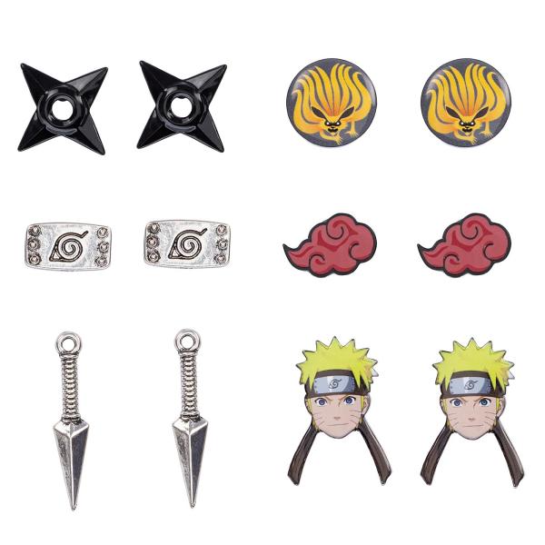 NARUTO 疾風伝 キャラクターとアイコン 6パック コスチュームジュエリー スタッドイヤリングセ...