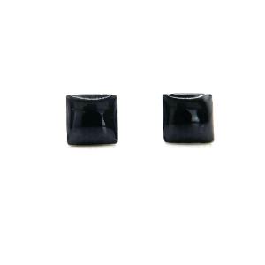 【並行輸入品】スターリングシルバー .925 スクエア 6mm ブラックオニキス スタッドピアス, スターリング, オニキス Sterling