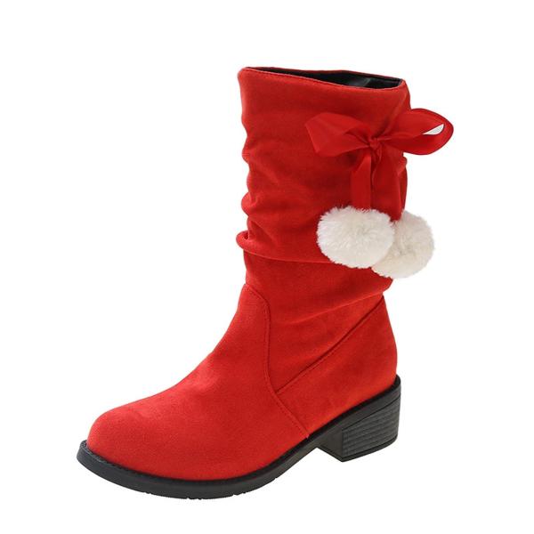 【並行輸入品】Womens Ankle Boots Fashion Plush Ball Winte...