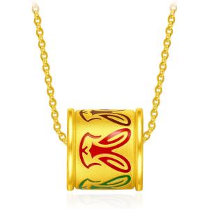 【並行輸入品】CHOW TAI FOOK 99 純24Kゴールド うさぎの年 Wu-Xing 5エレメントネックレス Yellow Gold 宝石
