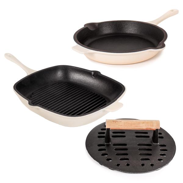 BergHOFF Neo 3Pc Enameled Cast Iron Cookware Set, ...