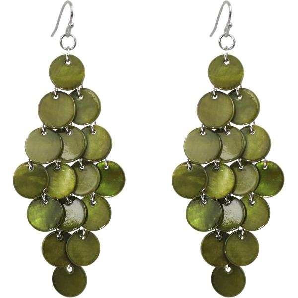 【並行輸入品】Jules D. レイヤーダングルシェルディスクビーズイヤリング ハンドメイド マルチ...