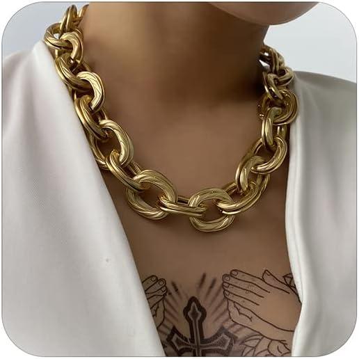 【並行輸入品】Roe Dolph ゴールドチャンキーネックレス レディース パンク キューバンリンク...