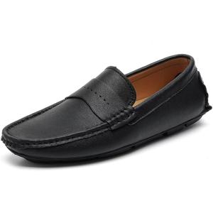 【並行輸入品】Jakcuz Mens Loafers Leather Shoes Slip On C...