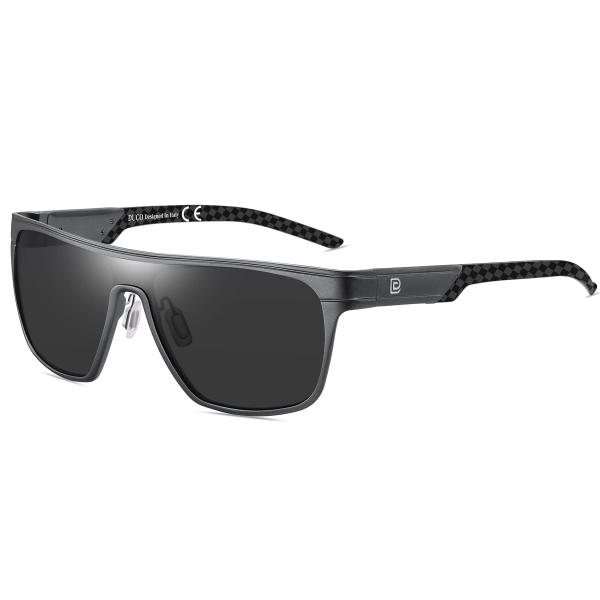 DUCO Square Sunglasses for Men Polarized Carbon Fi...