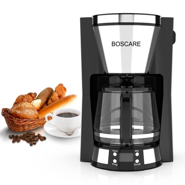 BOSCARE 10カップ ドリップコーヒーメーカー プログラム可能なコーヒーメーカー タイマー付き...