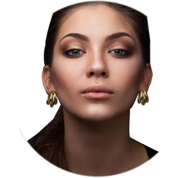 【並行輸入品】A Golden Cloud Gold Chunky Hoop Statement E...