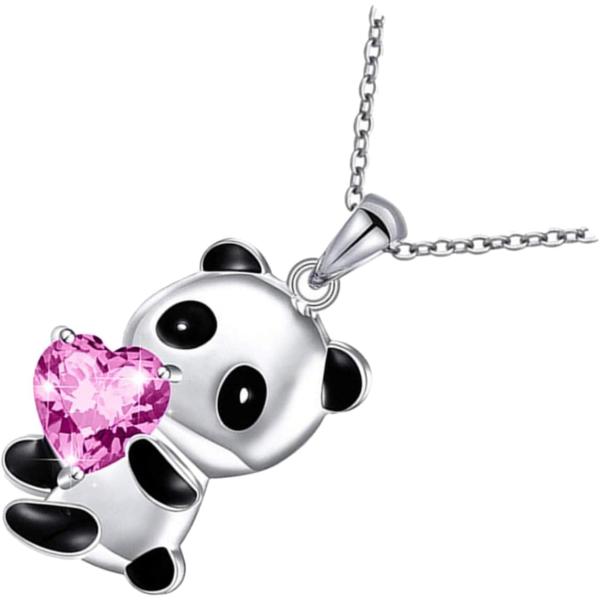 GALPADA Panda Necklace Pink Necklace Heart Necklac...