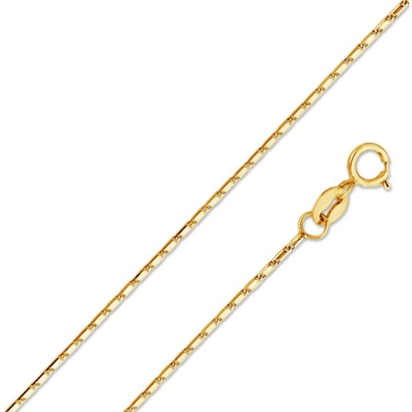 【並行輸入品】14k Yellow Gold Solid 1mm Snail Link Chain ...