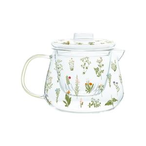 【並行輸入品】Leefasy Tea Blooming Teapot High Borosilicate Glass Teapot Flora