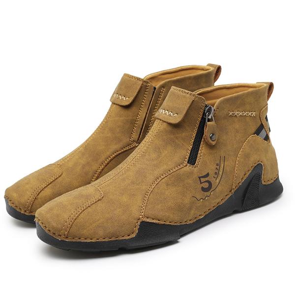 【並行輸入品】EFTCAL Men's Leather Side Zipper Casual Che...