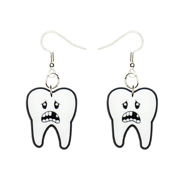 Tooth Teeth Earrings Lead and Nickle Free Silver P...