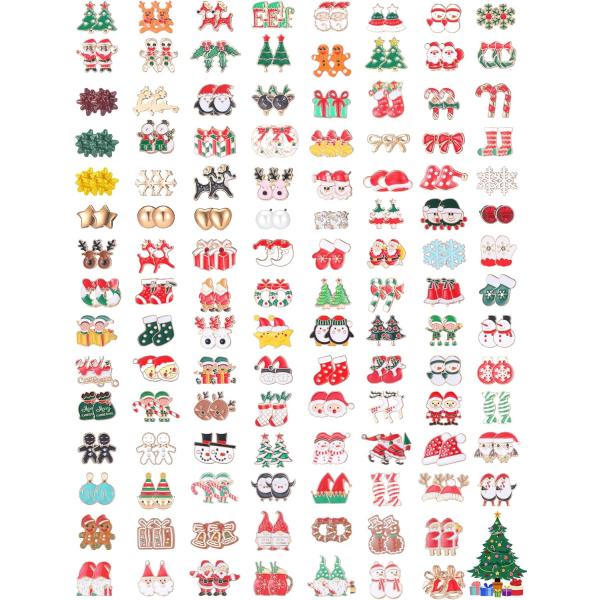 【並行輸入品】クリスマスイヤリング 120組 バルククリスマススタッドピアス ガールズ レディース ...