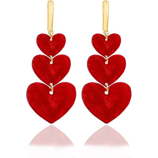 【並行輸入品】Leshanxing レッドハートイヤリング Taylor Love Heart レデ...