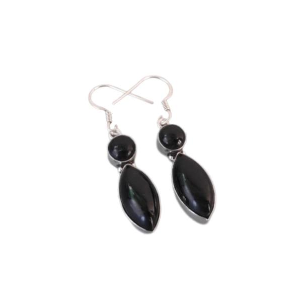 【並行輸入品】Black Onyx Handmade Dangle 925 Sterling Sil...