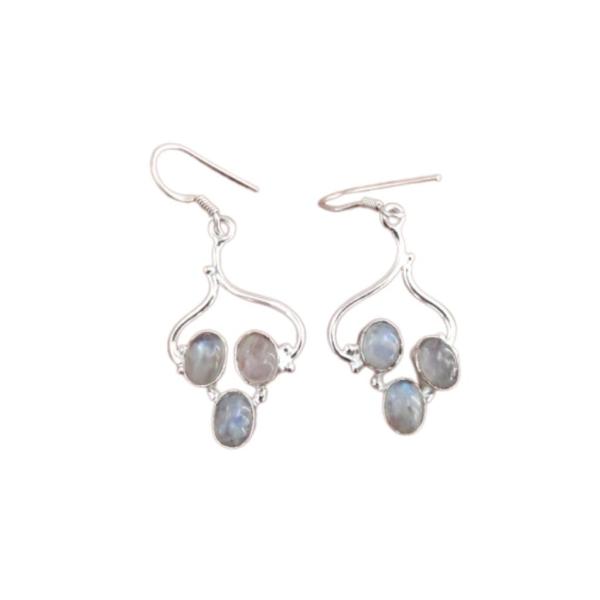 【並行輸入品】Ethereal Splendor Oval Moonstone Dangle Ear...