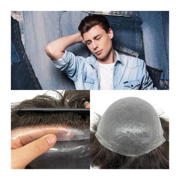 【並行輸入品】Mens Toupee Dark Brown Toupee for Men Super...