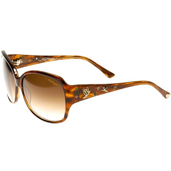 ED HARDY Flock of Butterfly Brown Horn Sunglasses ...