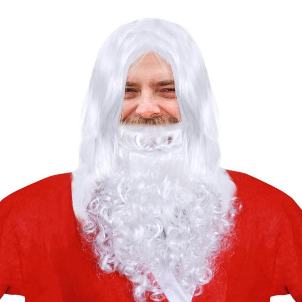 BESPORTBLE Santa Wig and Beard Hat Set White Chris...