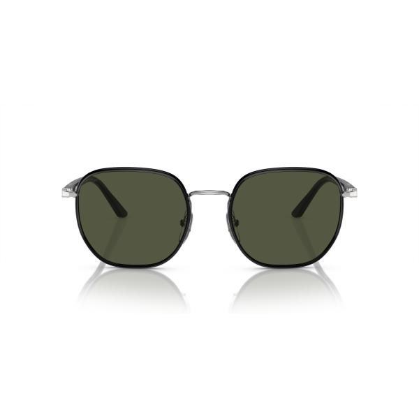 Persol Men&apos;s PO115SJ Square Sunglasses, Silver/Bla...