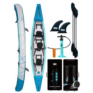 【並行輸入品】 Beyond Marina Inflatable Kayak 3 Person Full Drop Stitch Mar