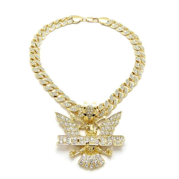 【並行輸入品】Iced Simulated Diamond Gold Silver Plated D...