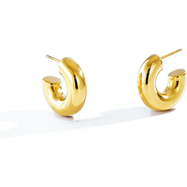 CONRAN KREMIX Small Chunky Gold Hoops Earrings for...