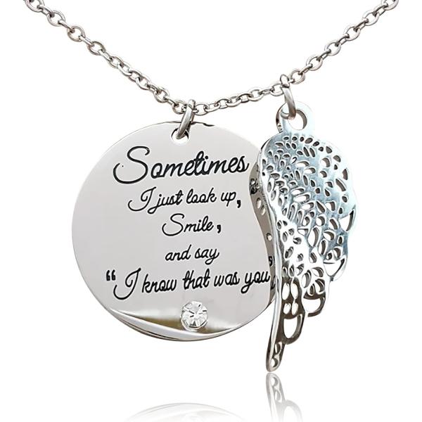 【並行輸入品】YUUAND Necklaces for Women Angel Wing Heart...