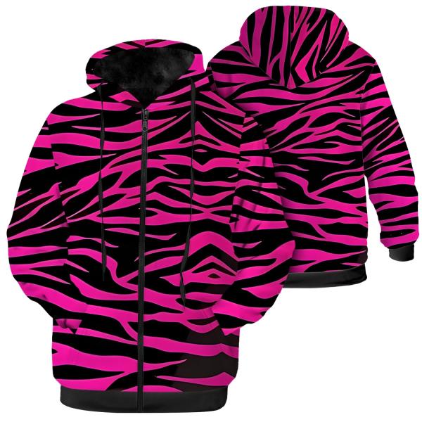 lodaden Zebra Hoodie Women Girl Winter Coats Pink ...