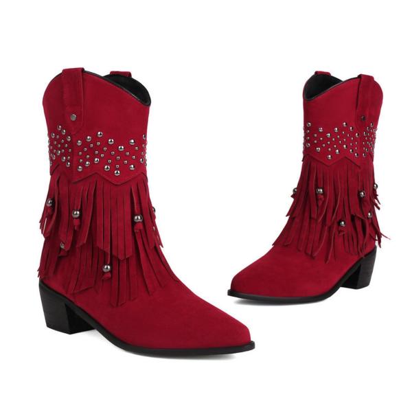 Fringe Ankle Boots for Women Wide Calf Riding Boot...