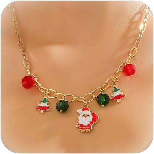 【並行輸入品】JAVARNV クリスマスネックレス レディース サンタクロースペンダントネックレス ...