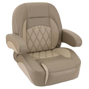 【並行輸入品】 DeckMate Luxury Low Back Pontoon Captain's Chair Tan & Beige