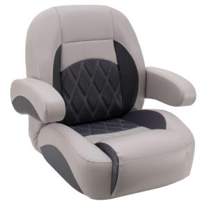 【並行輸入品】 DeckMate Luxury Low Back Pontoon Captain's Chair Gray and Char